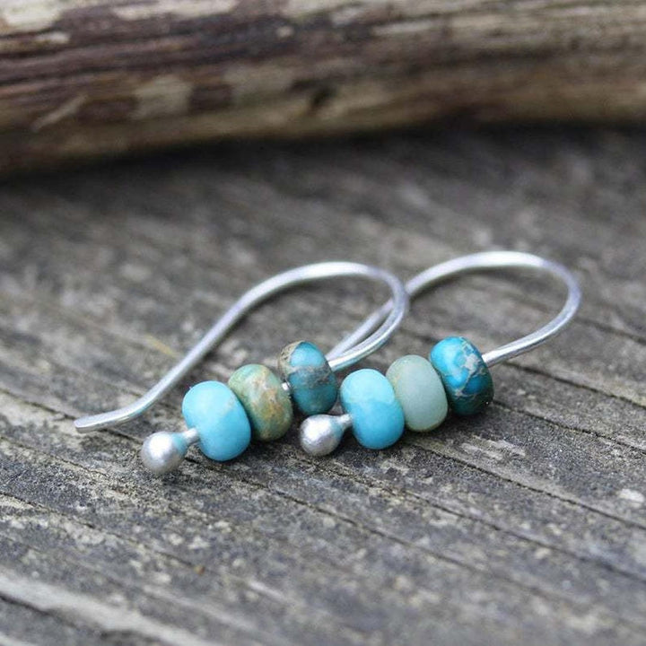 Retro Turquoise Oorbellen