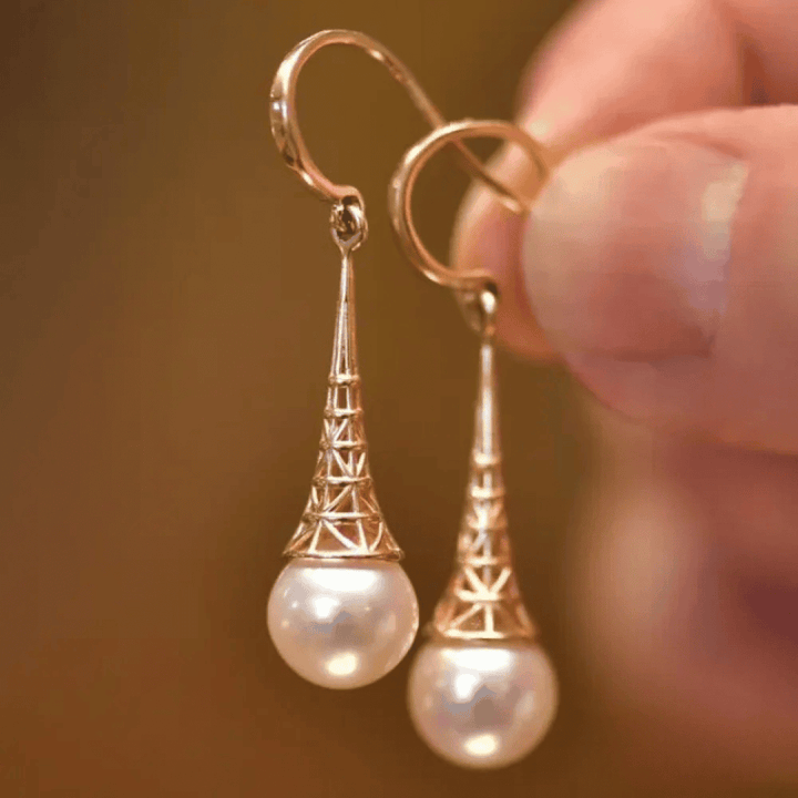 Gouden Vintage Parel Oorbellen