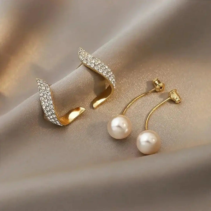 Elegante Parel Dangle Gouden Oorbellen