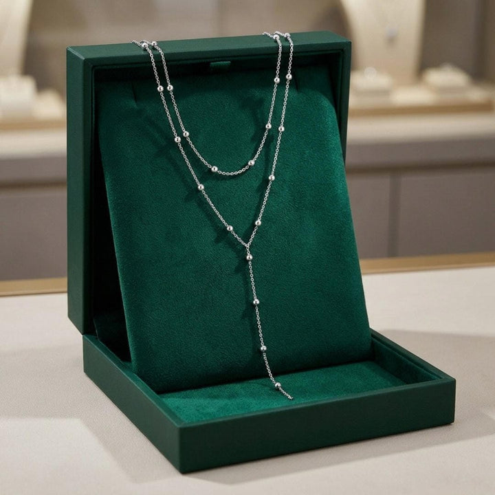 Gouden Dubbele Laag Lange Tassel Kralen Ketting