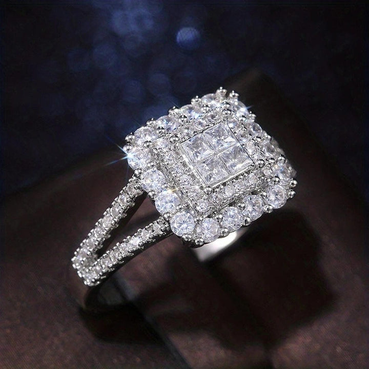 Vierkante Zirconia Trouwring