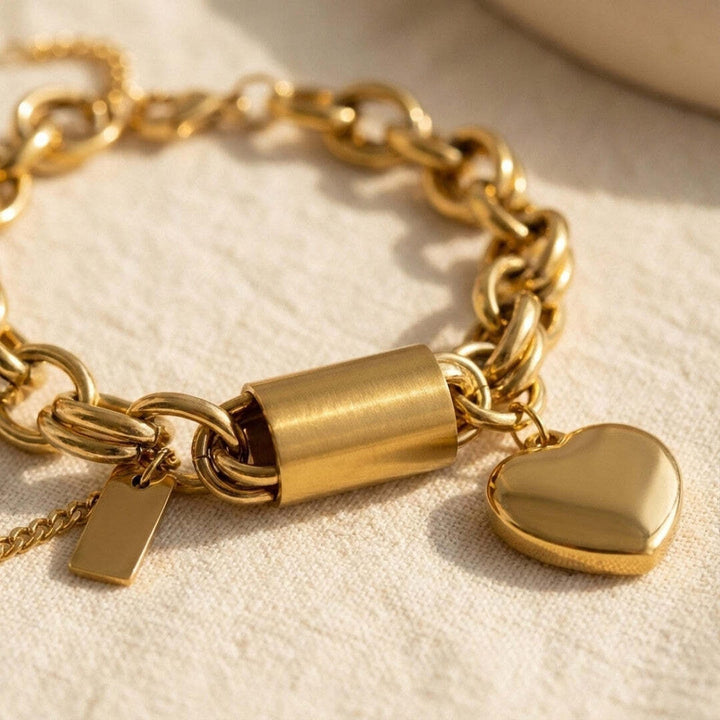 Gouden Hart Schakelarmband