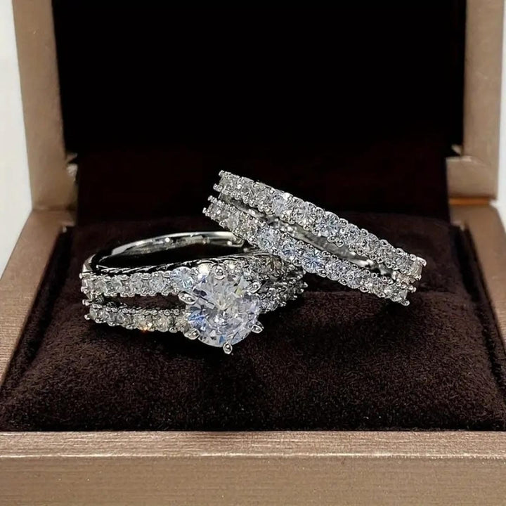 Stralende Halo Ring Set