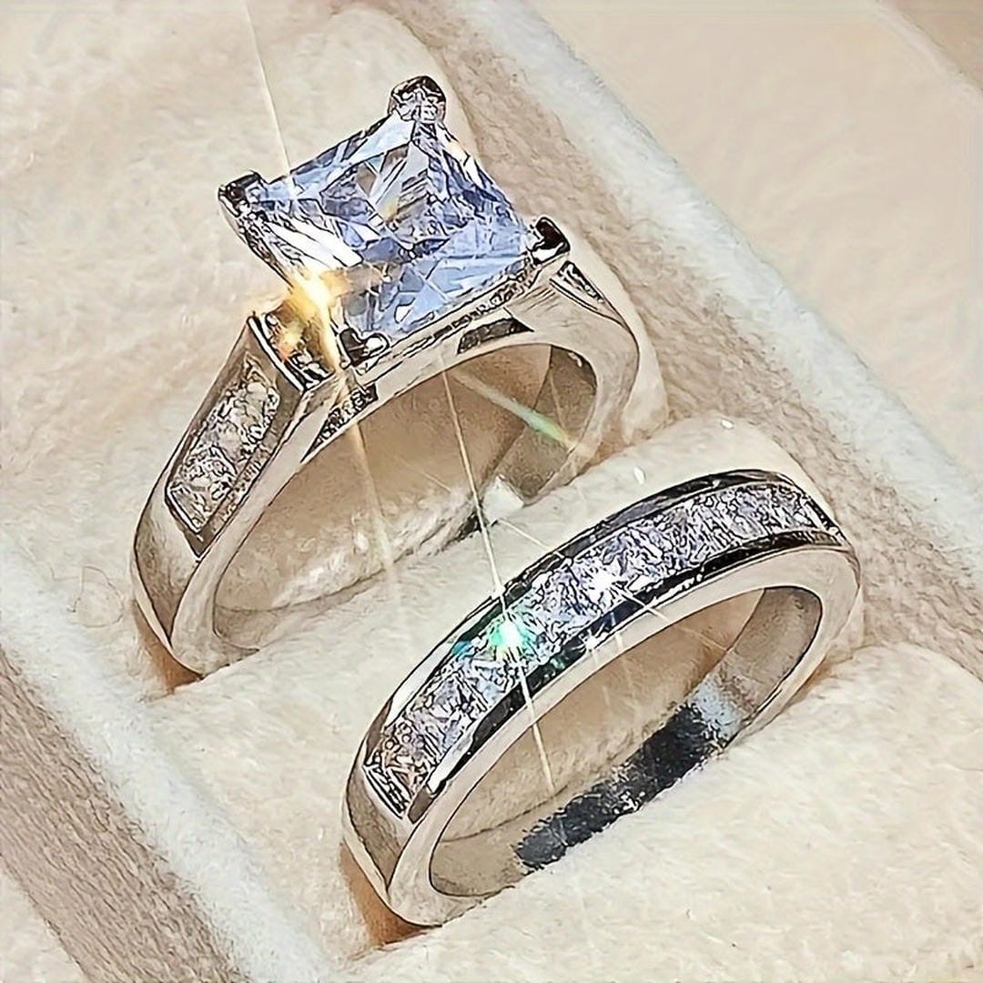 Exquise Zirconia Belofte Ring Set