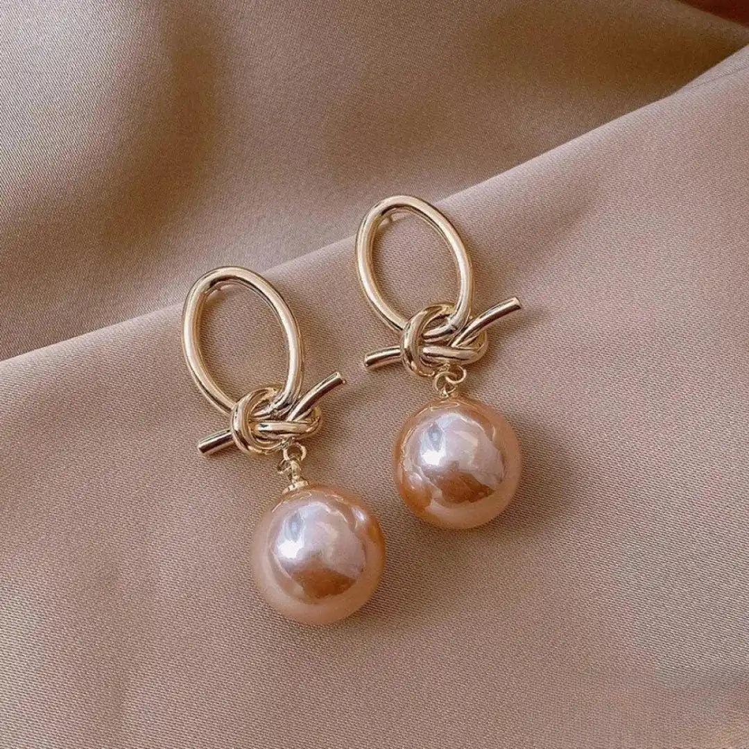 Elegante Roze Parel Dangle Oorbellen
