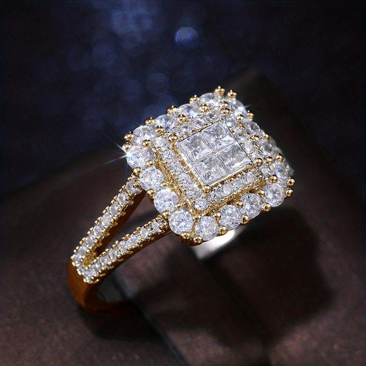 Vierkante Zirconia Trouwring