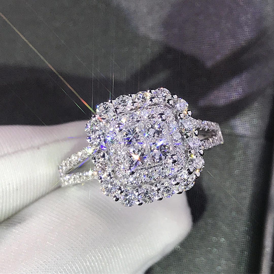 Vierkante Zirconia Trouwring