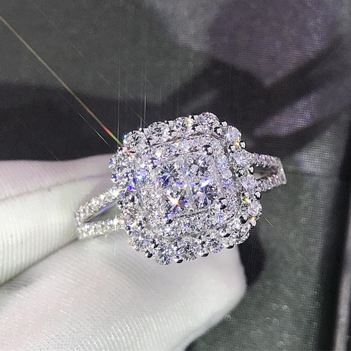 Vierkante Zirconia Trouwring