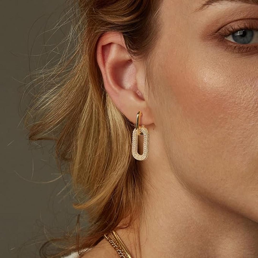 Retro Strass Geometrische Hoepel Oorbellen