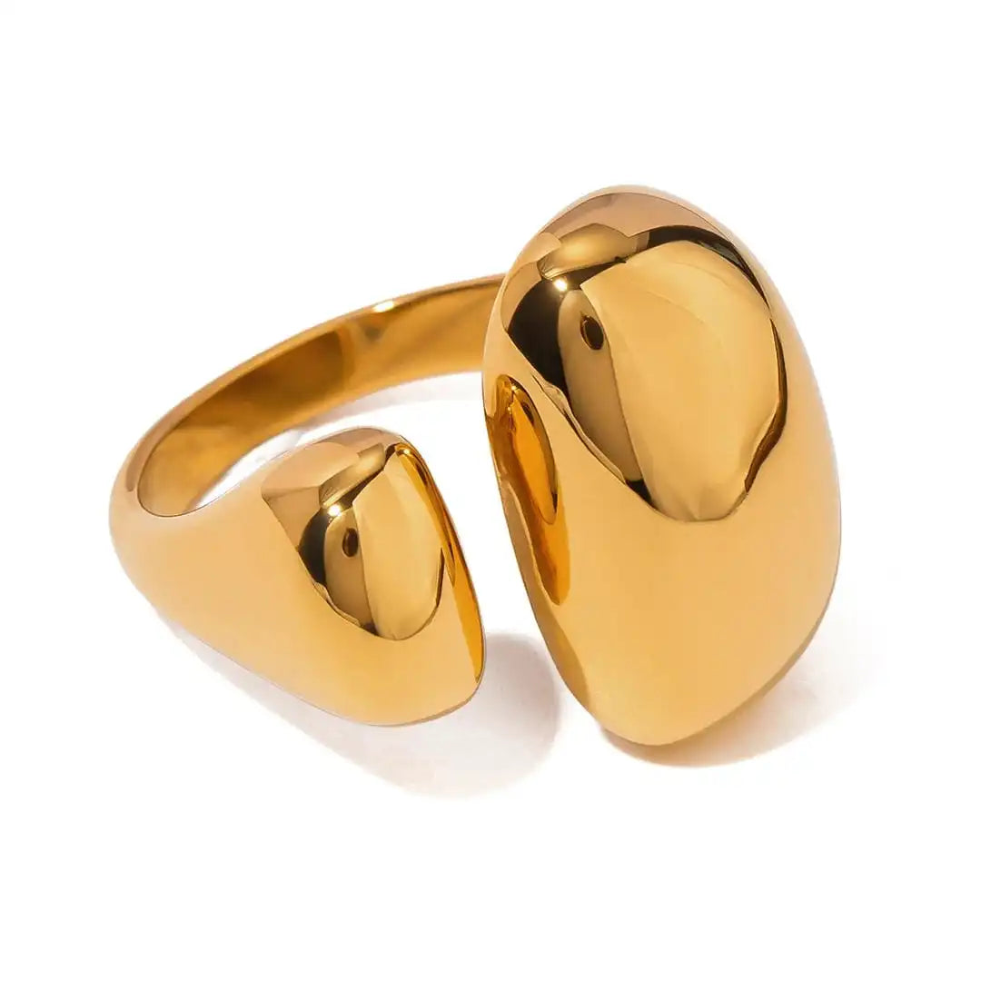 Minimalistische Gouden Flow Ring