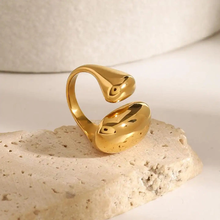 Minimalistische Gouden Flow Ring