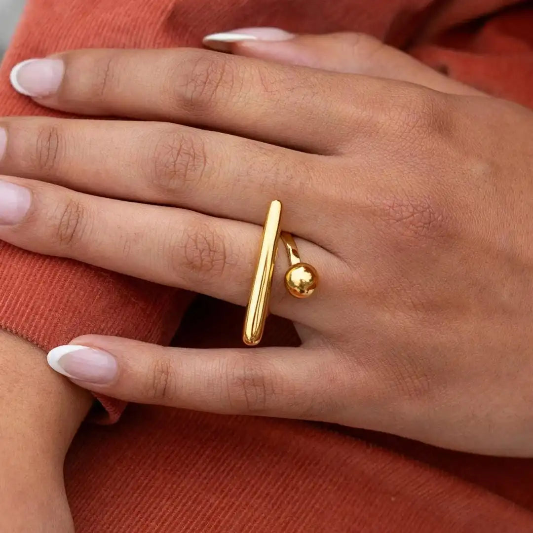 Tijdloze Gouden Ster Verstelbare Ring