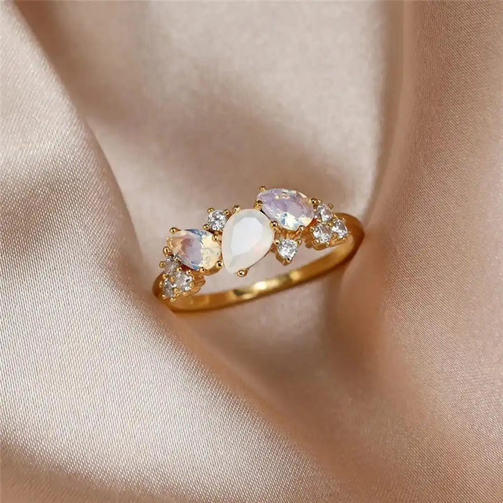 Vintage Gouden Maansteen Ring