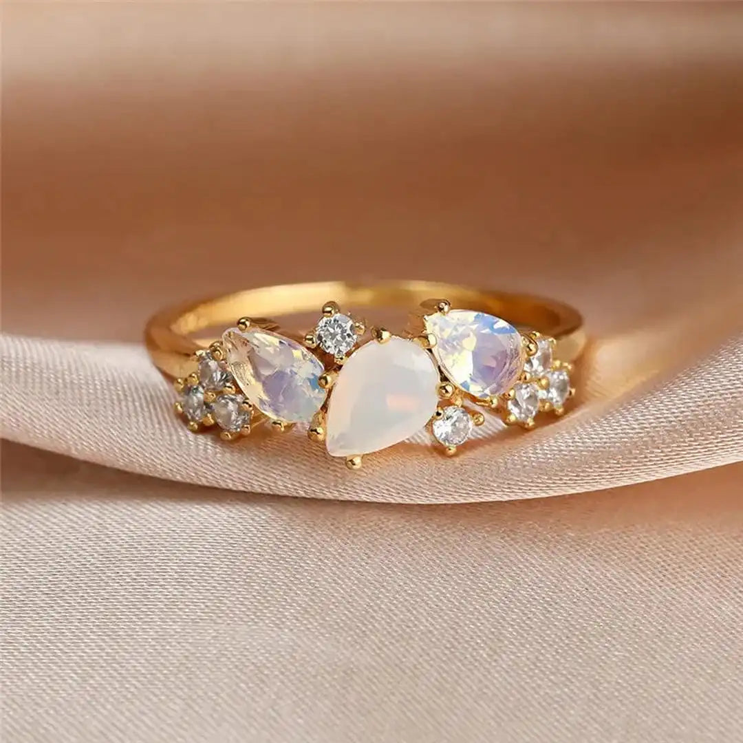 Vintage Gouden Maansteen Ring