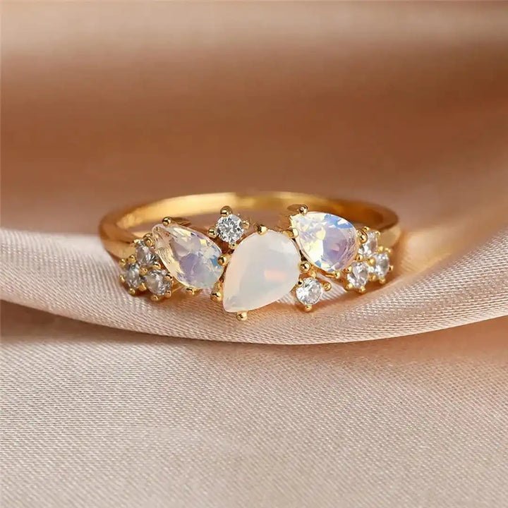 Vintage Gouden Maansteen Ring