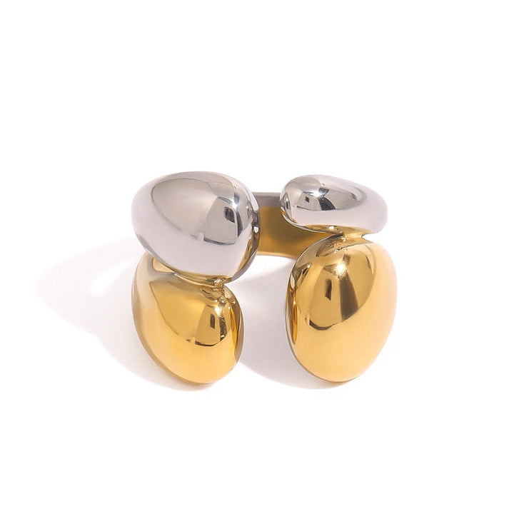 Twee Tonen Gouden Zilveren Stapelring