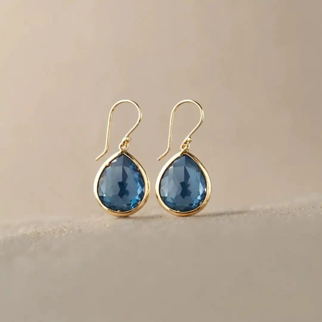 Retro Blauwe Kristal Druppels