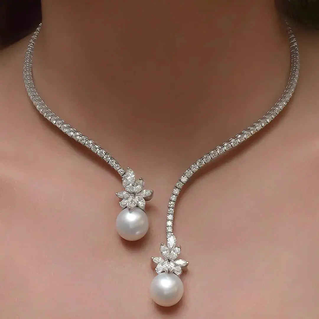 Elegante ketting met sterling zilveren parels