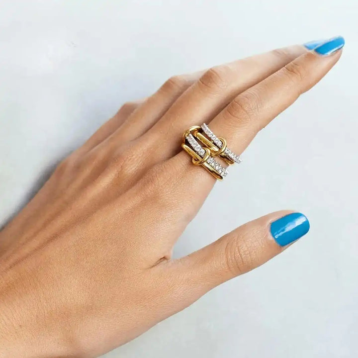 Verweven Zirkonia Ring Set