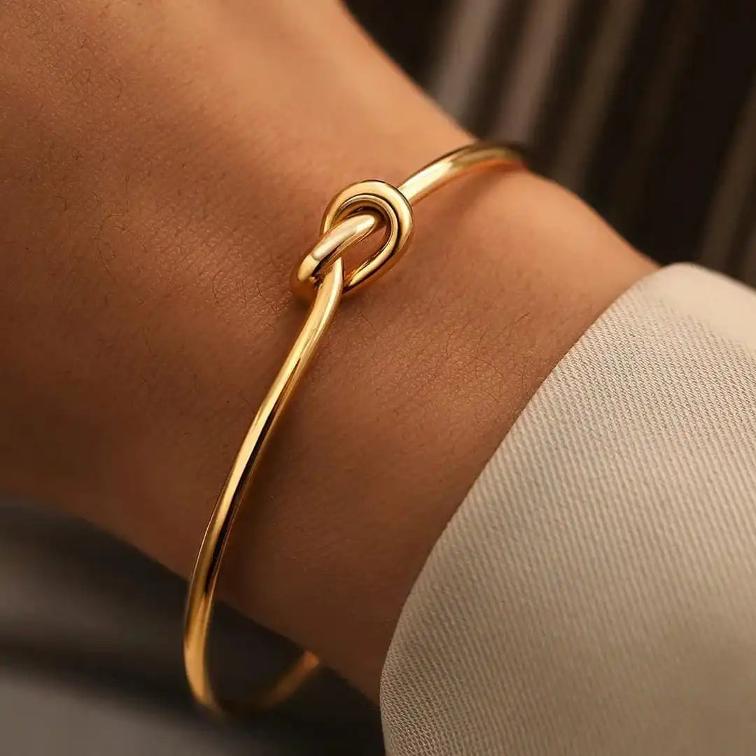 Gouden Knoop Verstelbare Armband