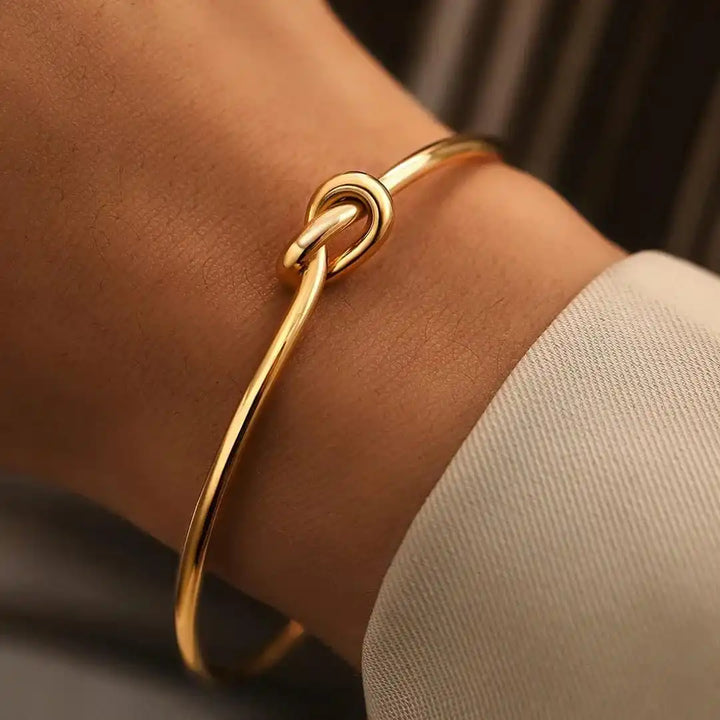 Gouden Knoop Verstelbare Armband