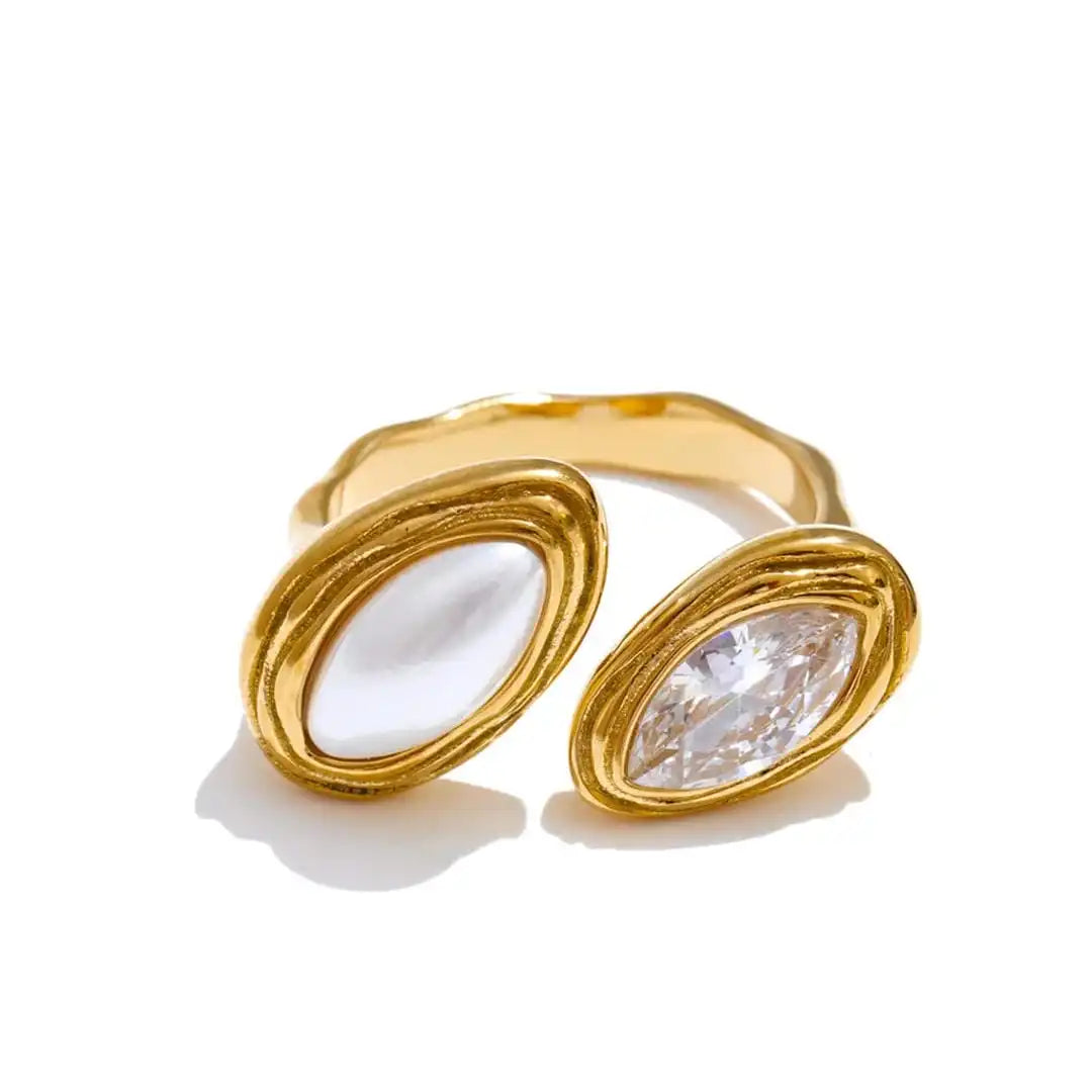 Dubbele Marquise Bypass Ring
