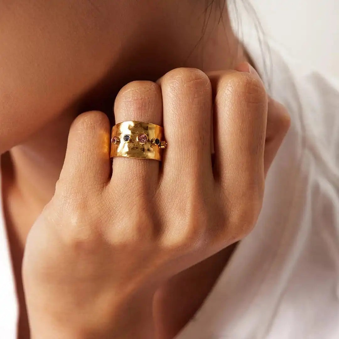 Vintage Gouden Cubic Zirconia Ring