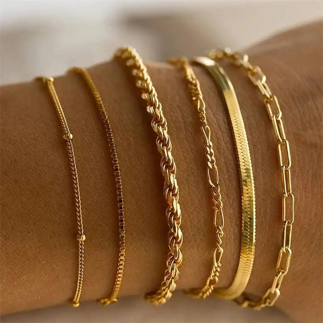 Boho Retro Cubaanse Armband Set