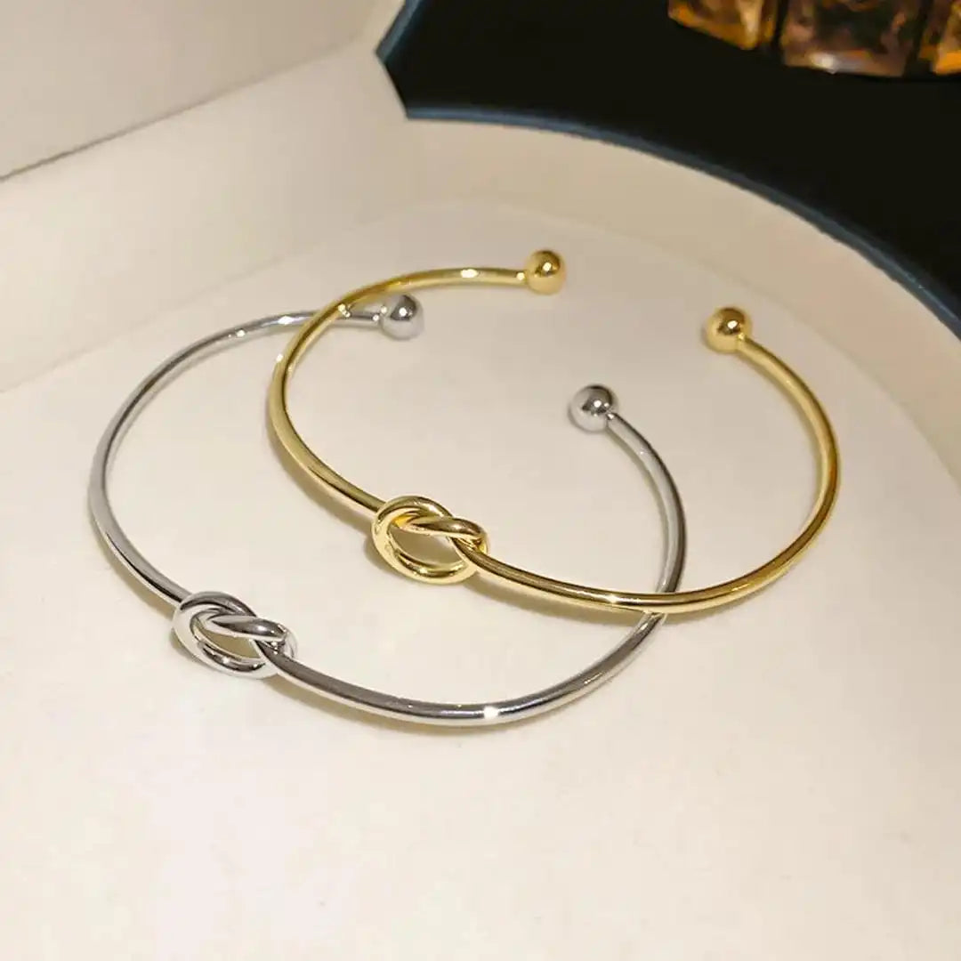 Gouden Knoop Verstelbare Armband