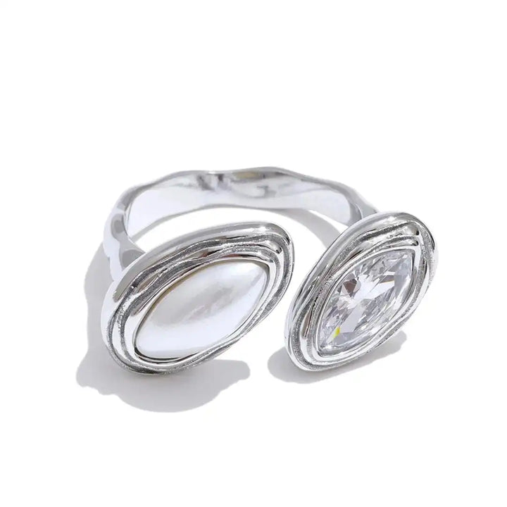 Dubbele Marquise Bypass Ring