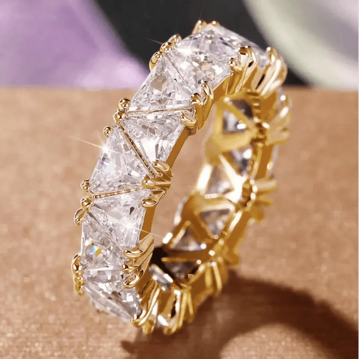 Vintage Driehoek Steenring