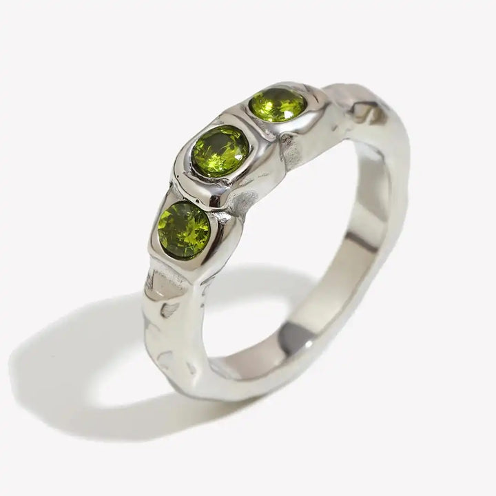 Vintage Gouden Ingelegde Edelstenen Ring