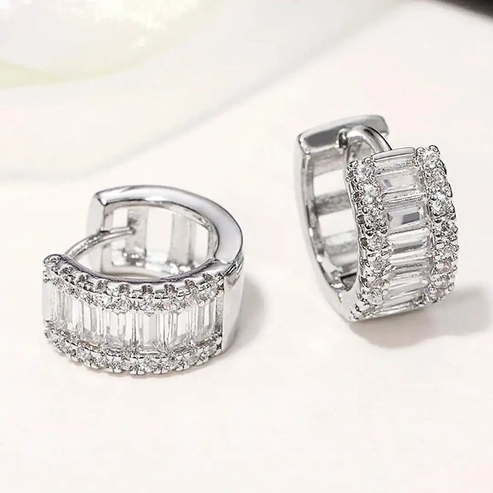 Mini Baguette Zirconia Oorbellen