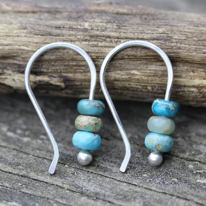 Retro Turquoise Oorbellen