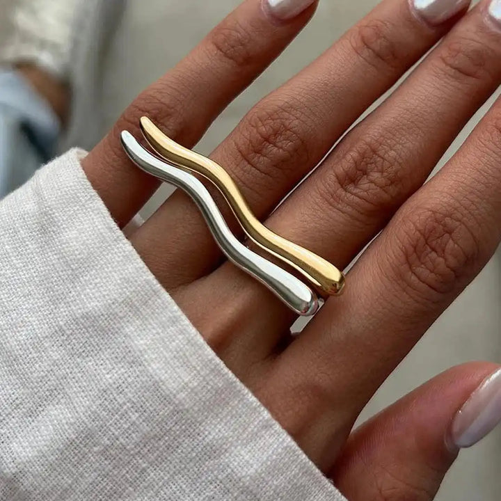 Minimalistische Gouden Tak Ring