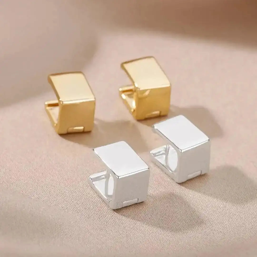 Gouden Geometrische Vierkante Oorbellen