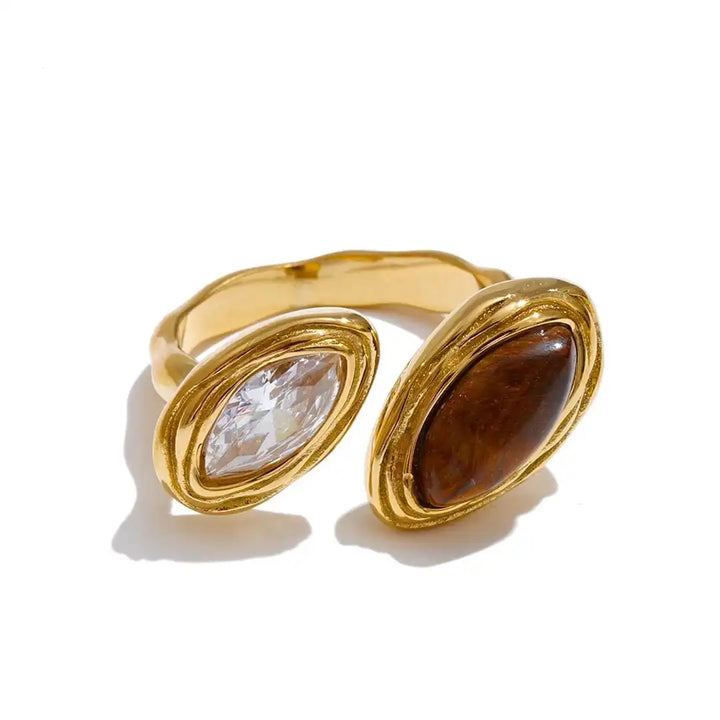 Dubbele Marquise Bypass Ring