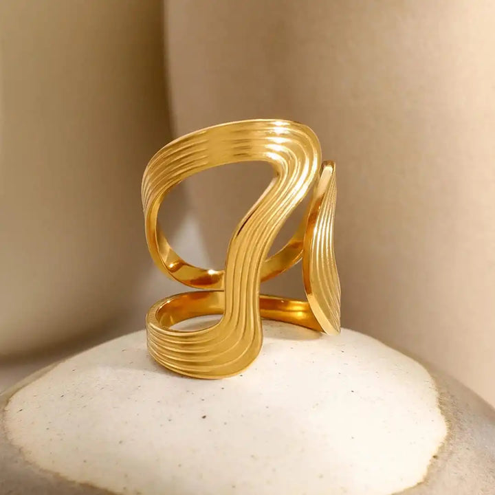Exquise Gouden Kralenring