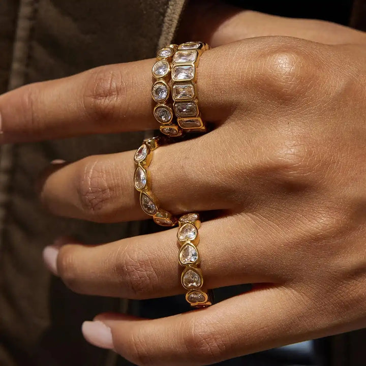 Variëteit Baguette Zirkonia Ring Set