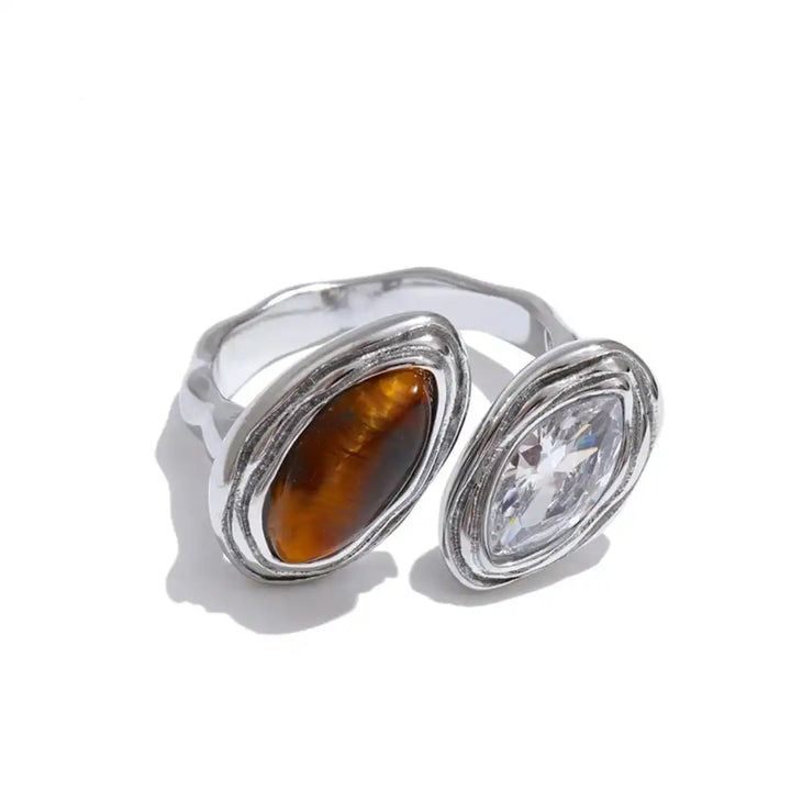 Dubbele Marquise Bypass Ring