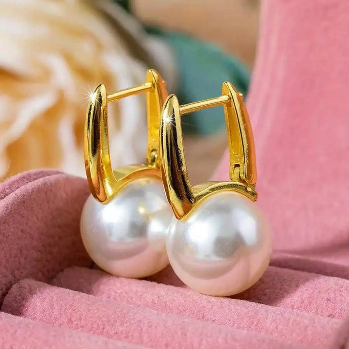 Vintage Gouden Parel Oorbellen