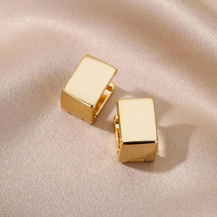 Gouden Geometrische Vierkante Oorbellen