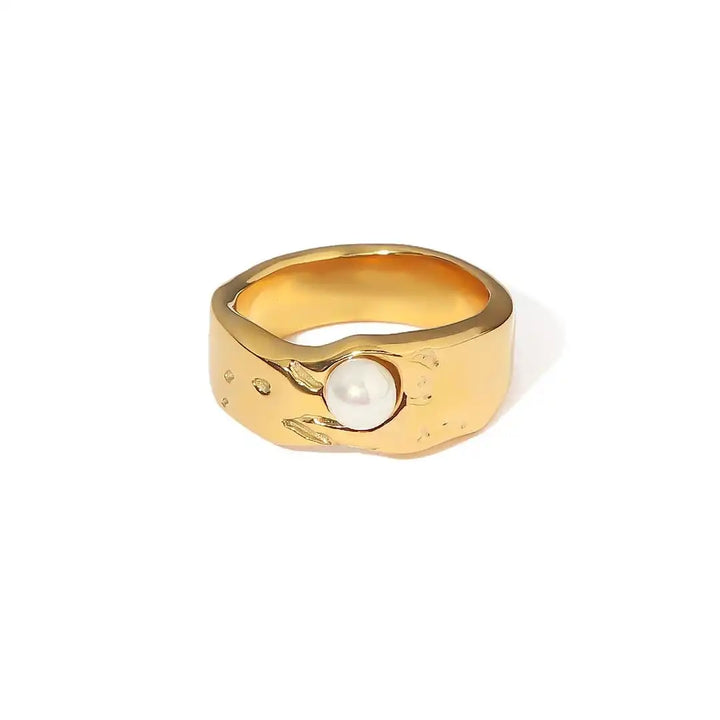 Vintage Gouden Parelring