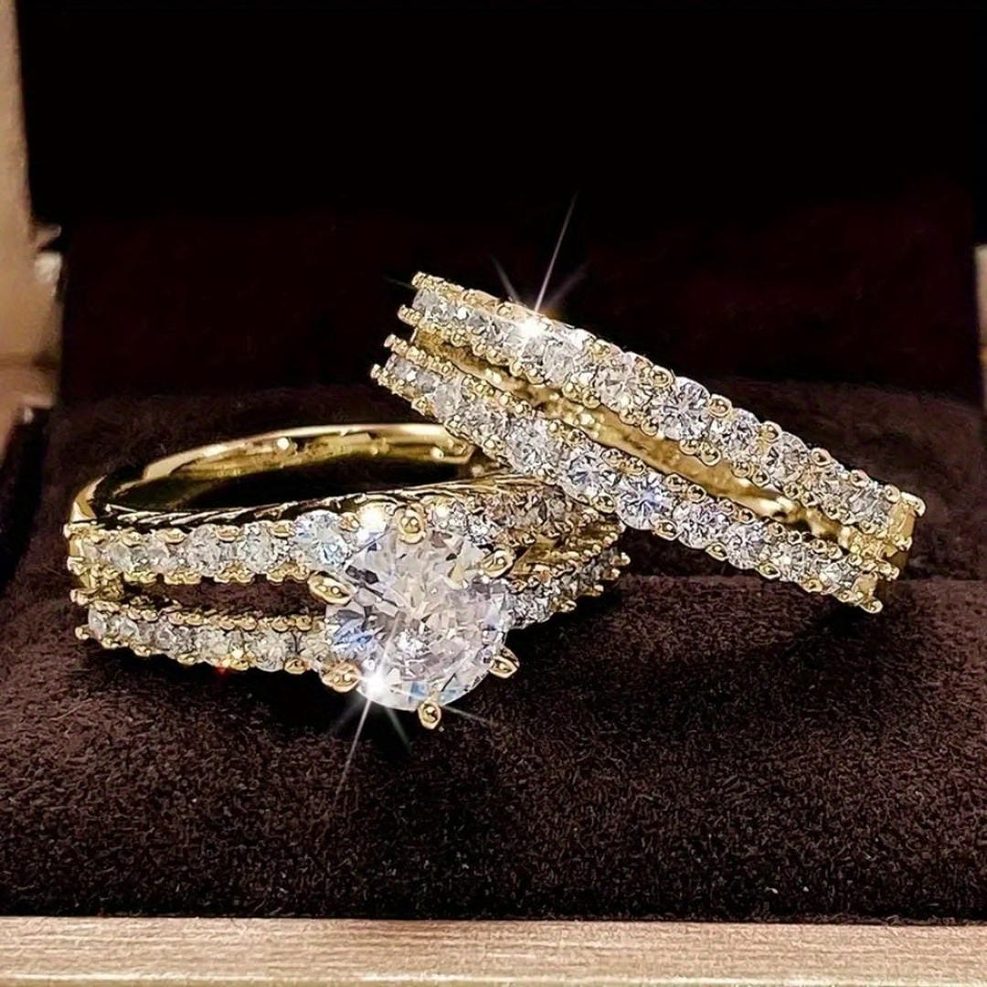Stralende Halo Ring Set