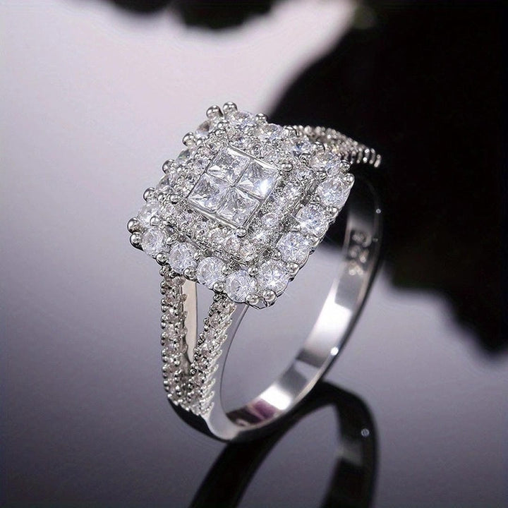 Vierkante Zirconia Trouwring