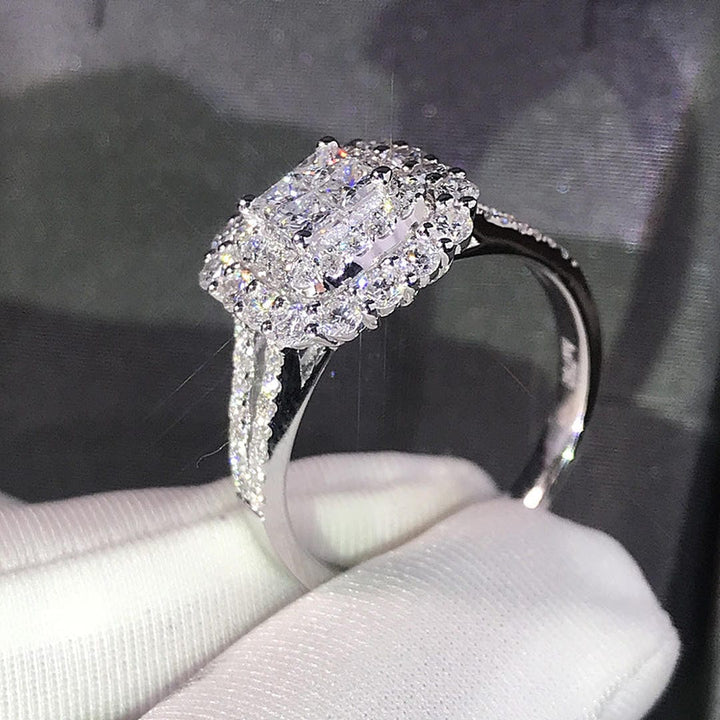 Vierkante Zirconia Trouwring
