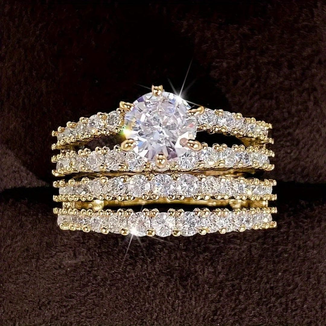 Stralende Halo Ring Set