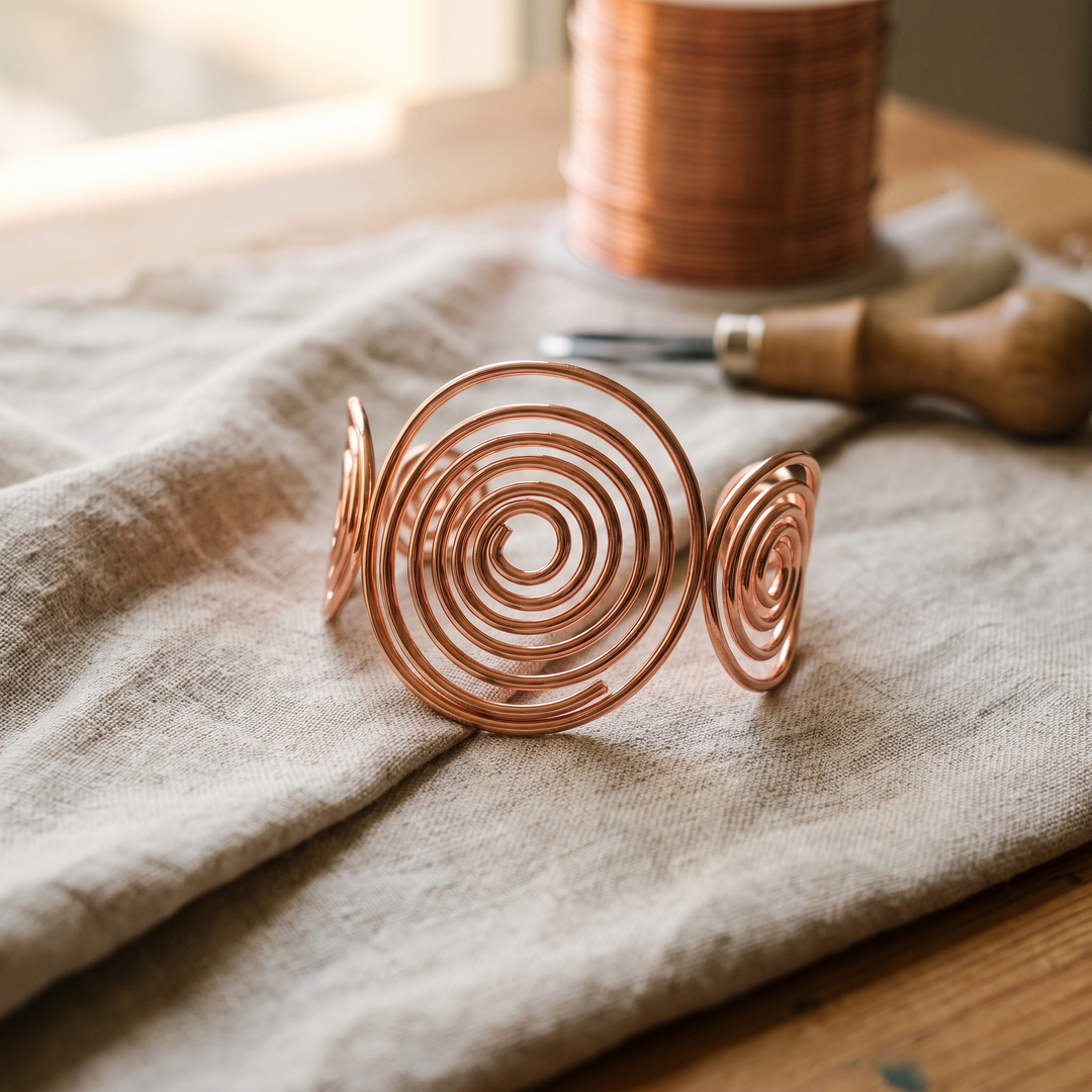 Vera's Spiral Copper Bracelet
