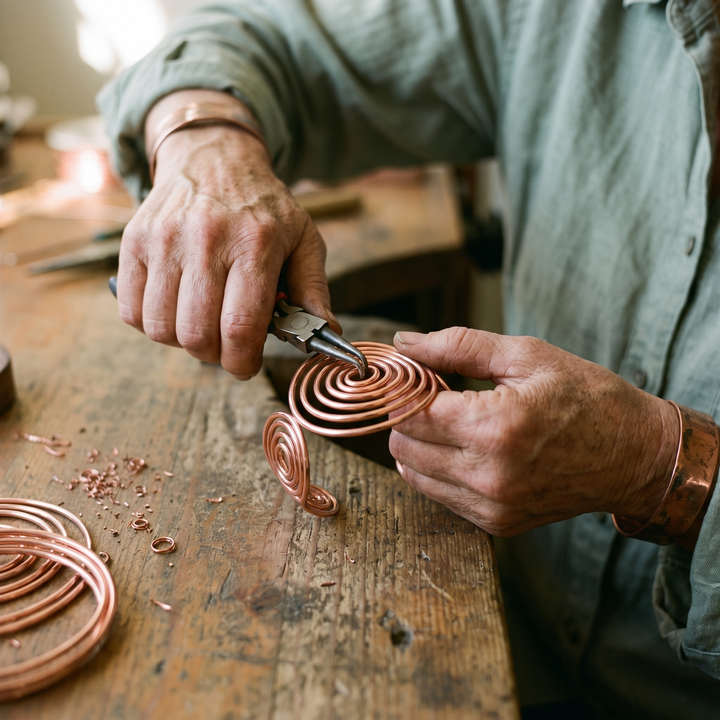 Vera's Spiral Copper Bracelet