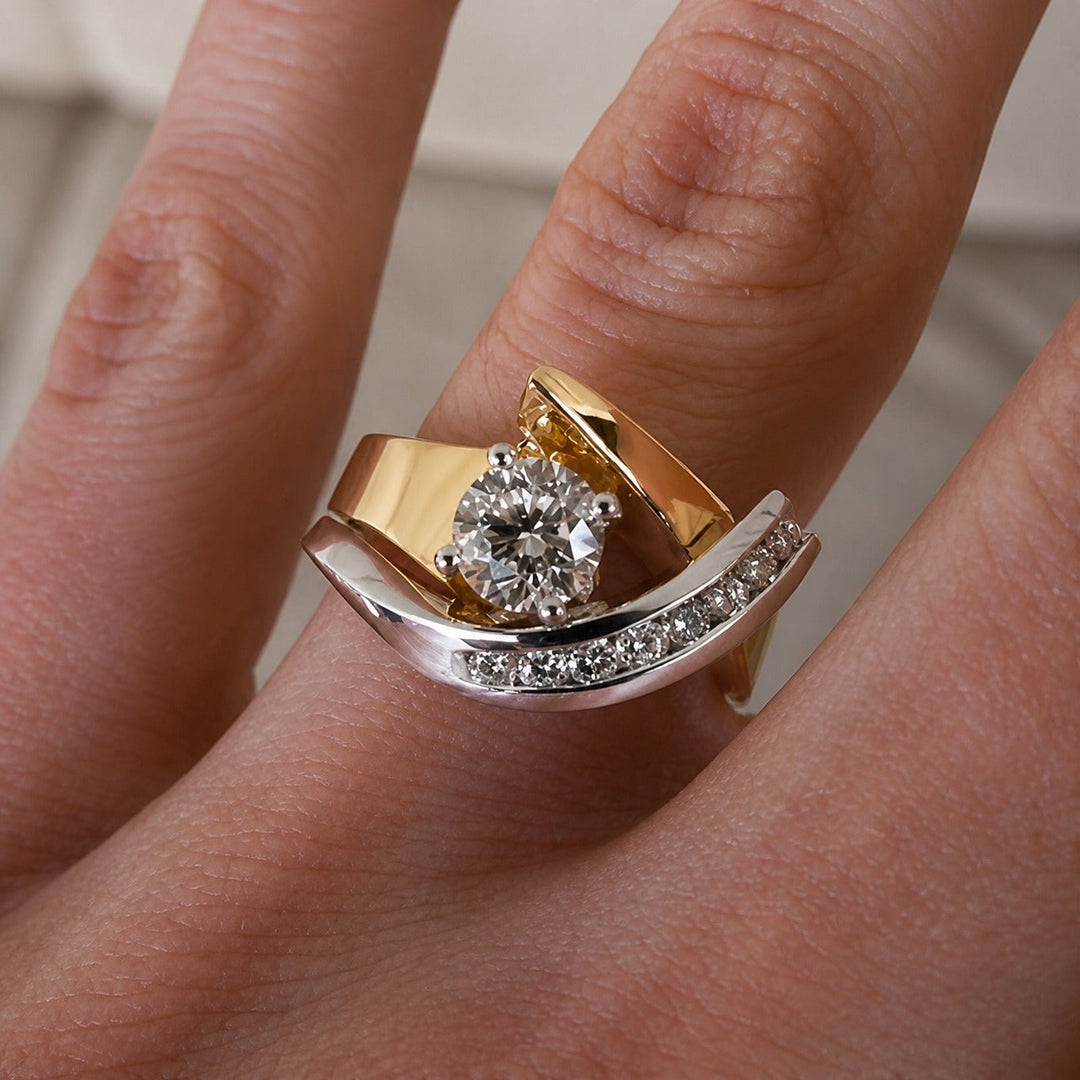 Artistieke Dubbele Tonen Ring